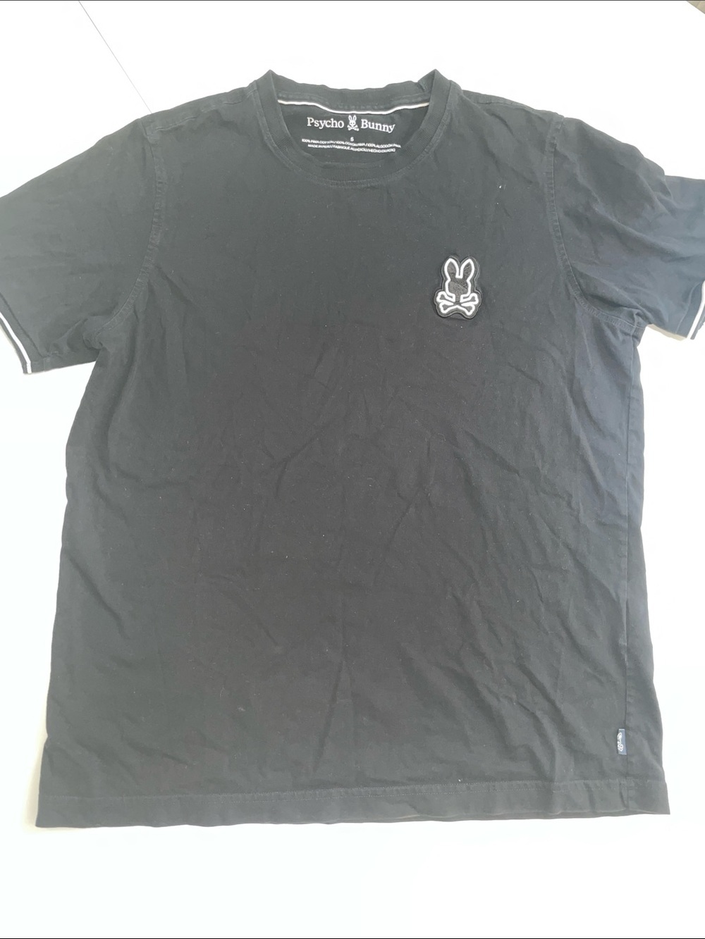Psycho Bunny Black Short Sleeve Tee with Embroidered Logo
